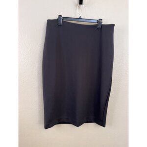 Worthington Woman Black Pencil Skirt Size 16W Polyester/Spandex Midi Zipper